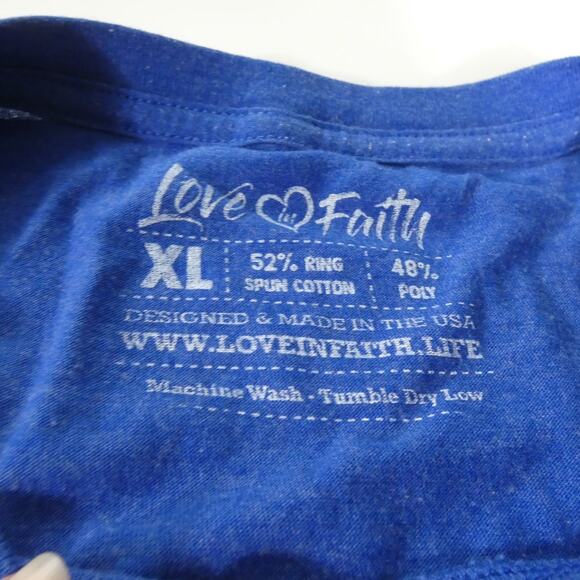 Love In Faith XL T-Shirt Freedom 4th of July Fireworks Casual Short Sleeves - Picture 6 of 6